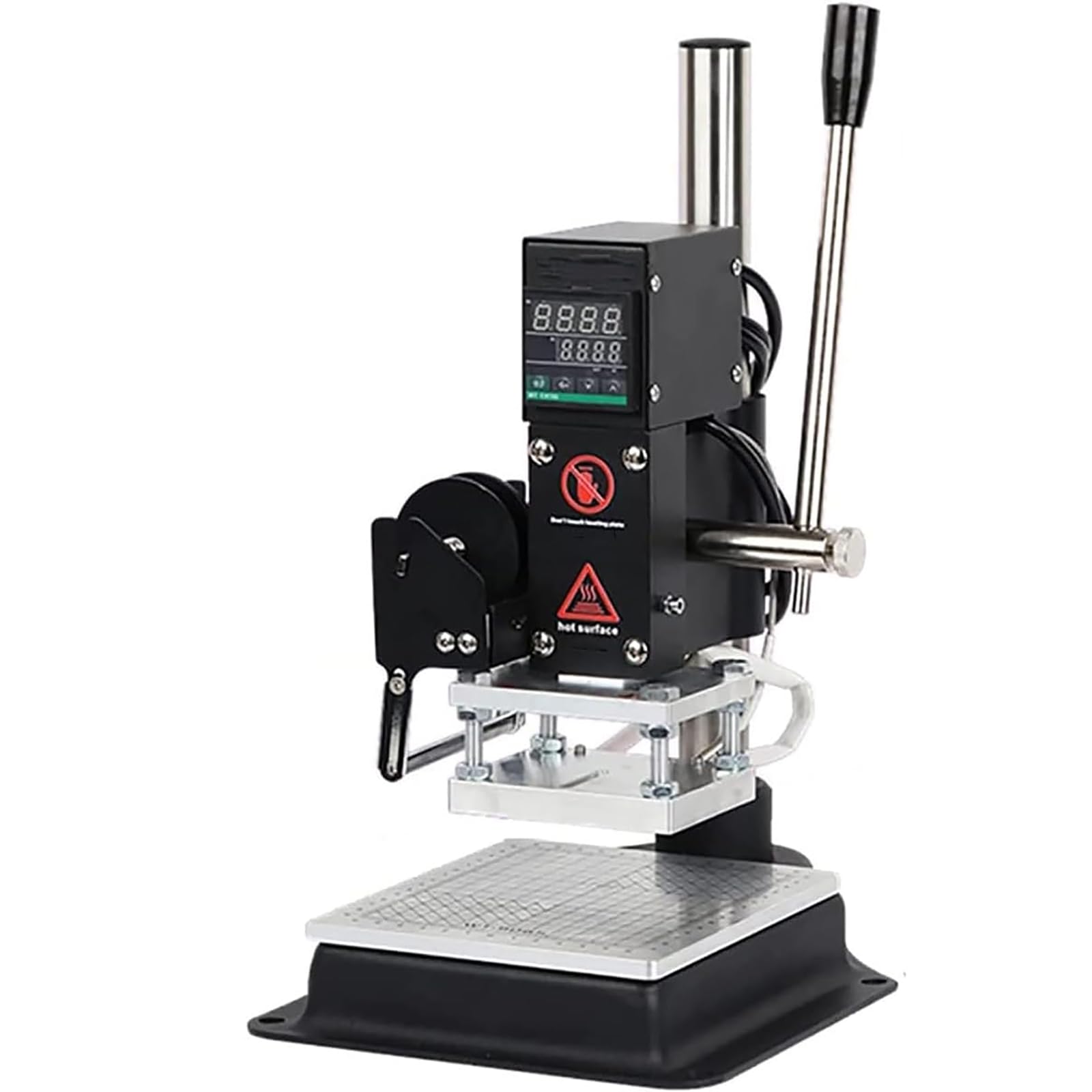 Máquina de grabado manual de 500 W, sello de lámina caliente con pantalla digital, placa de calefacción y trazo de ranura de hasta 50 mm para proyectos de manualidades de cuero
