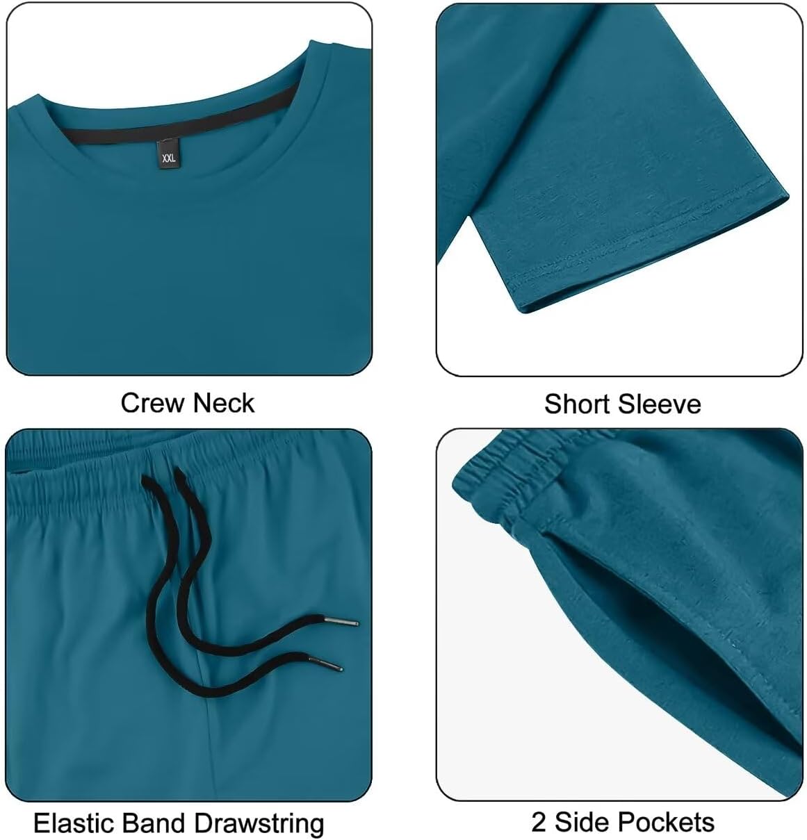 Uni Clau Mens Short Sets 2 Piece Outfits Fashion Summer Tracksuits Casual Shirt and Shorts Set - Image 5