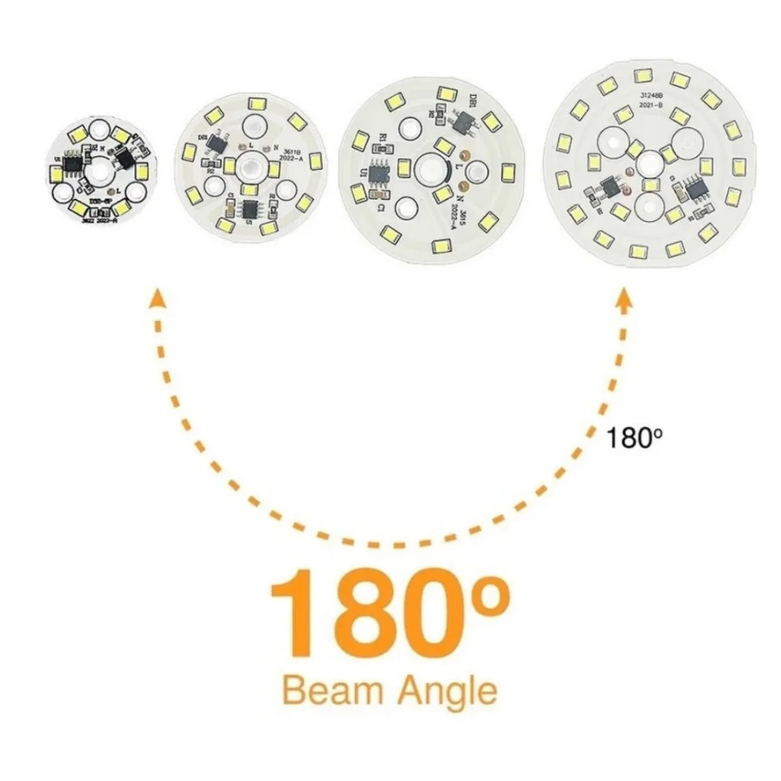 Puce LED perles de lumière rondes AC 220 V-240 V adaptées for Downlight SMD 2835 3 W 5 7 9 12 15 18 puce éclairage projecteur(18W,Warm white-10PCS)