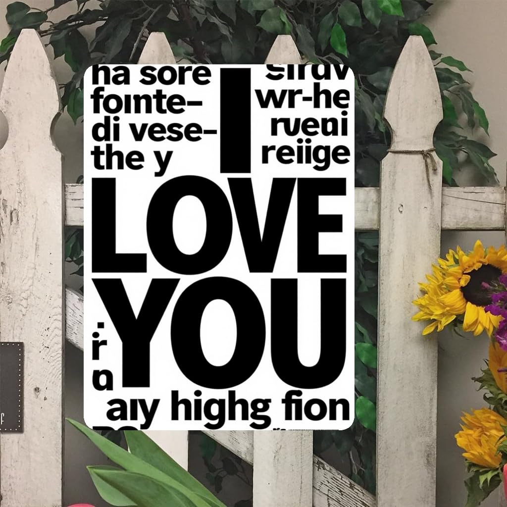 I Love You Emotional Vintage Tin Sign, 8x12 Inch Decor