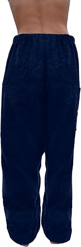 Miniatura 6 de Co. - Pantalones de toalla para nadadores, color azul marino, pantalones de toalla de algodón de rizo de algodón, cobertura de playa, ropa de