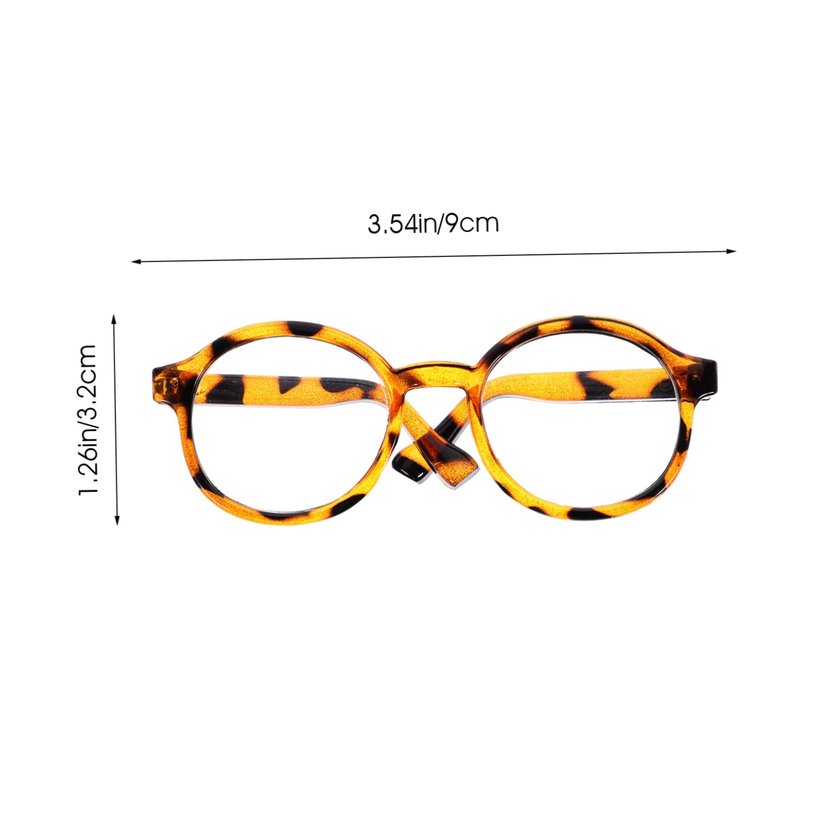 BESPORTBLE 2Pcs Doll Glasses Fashionable Eye Catching Props for Lightweight and Chic Decor for Dress Up Birthday and
