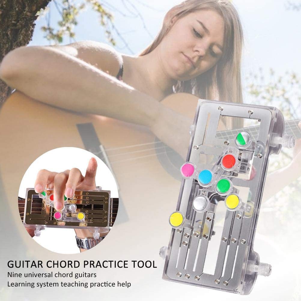 Strumento per la pratica di corde per chitarra, con tasto, assistente per chitarra per principianti, strumento per la pratica degli accordi, comodo 6 accordi universali