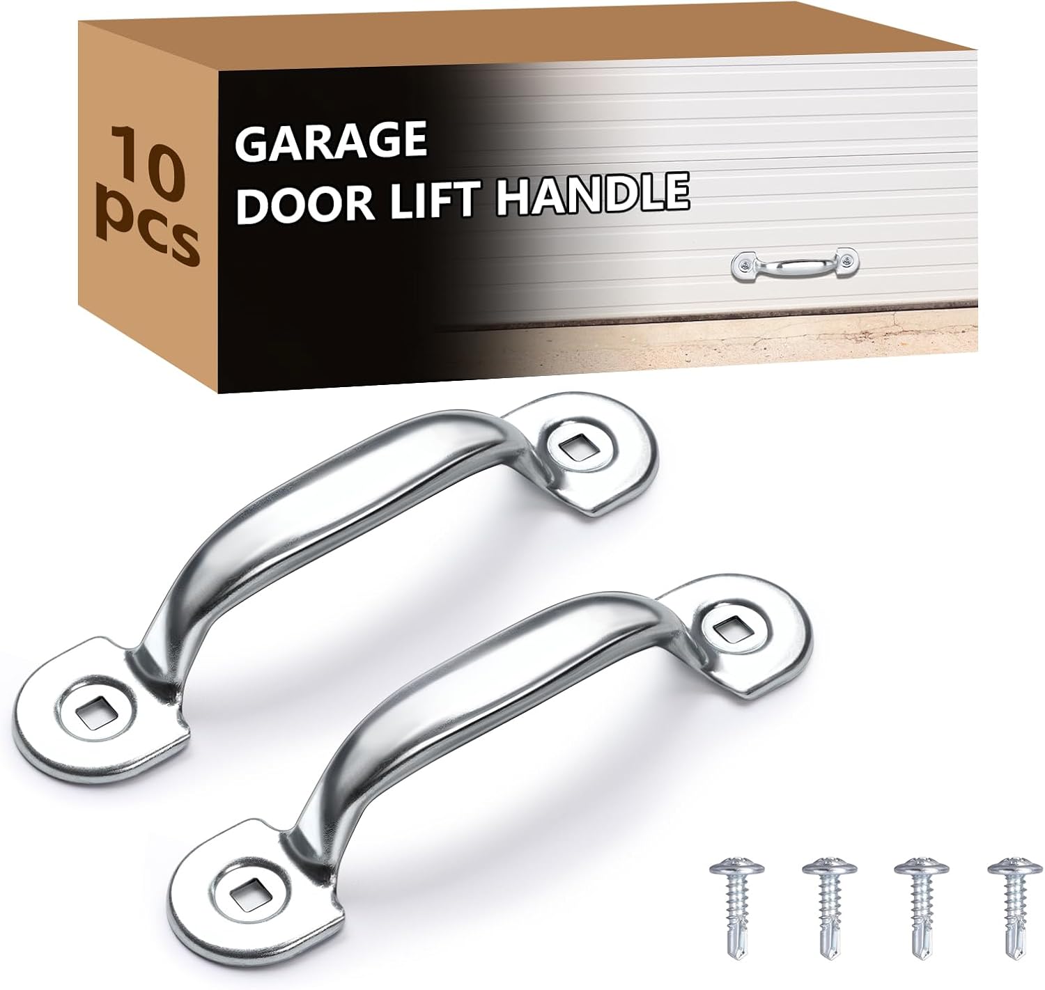 SIHAI 2 Packs Garage Door Lift Handle, Heavy Duty Galvanized Roll Grip for Lift Handle Replacement (2, 7.1“ L)