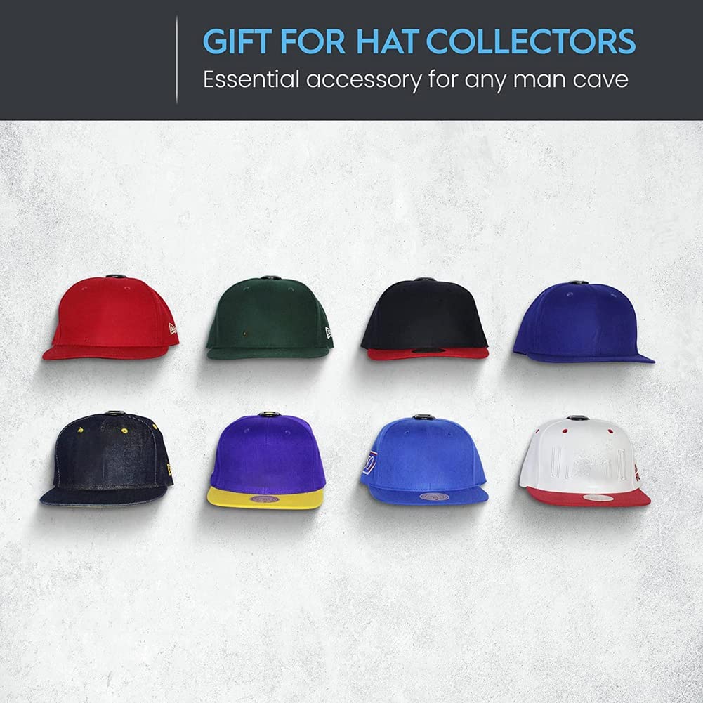 BetterJonny Lot De 16 Crochets à Chapeaux Adhésifs - Support Mural Pour Casquettes Baseball Sans Perçage