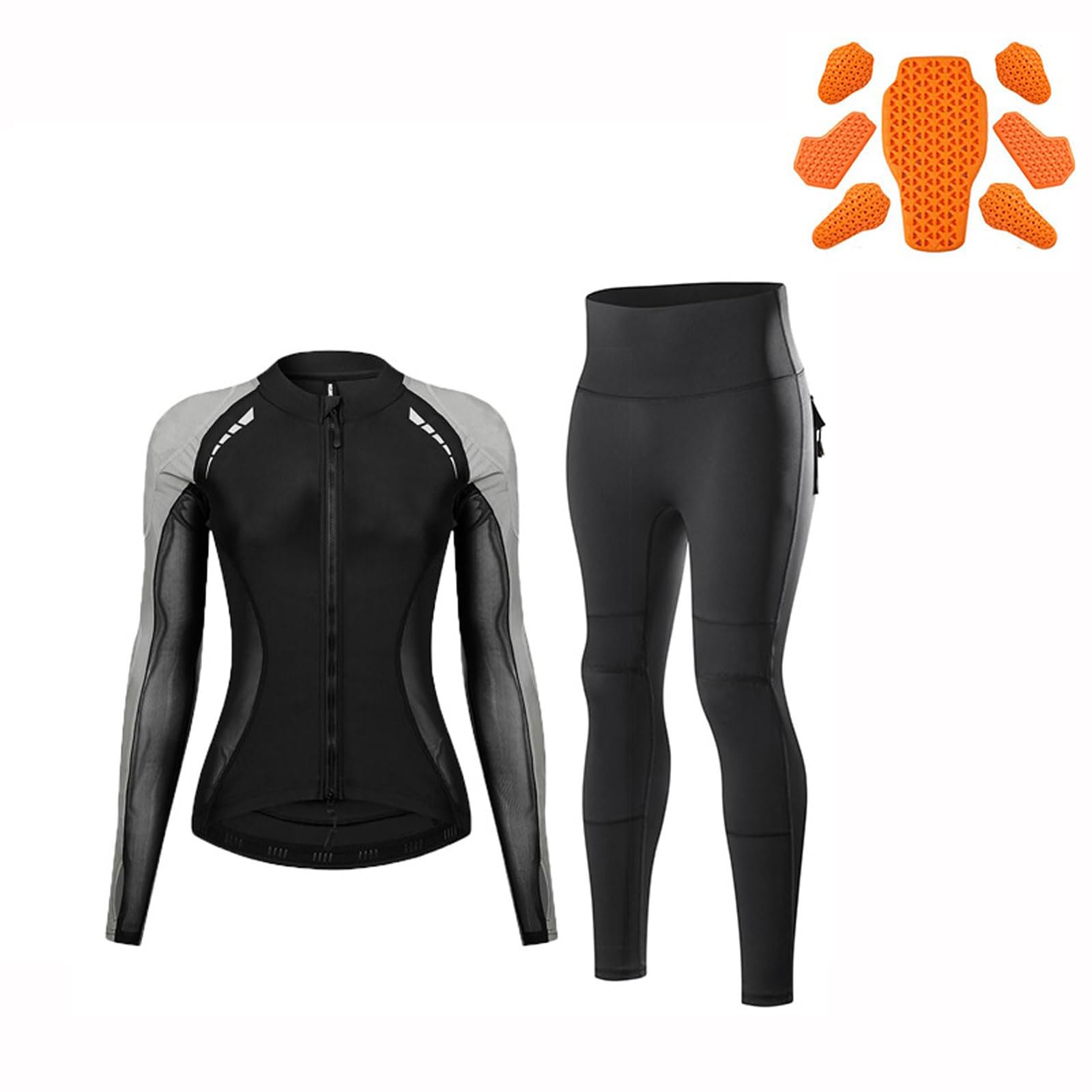 Giacca da moto da donna tuta da moto con protezioni di livello CE maglia da motociclista traspirante in rete con leggings a vita alta e imbottiture rimovibili per il turismo estivo e il pendolarismo.