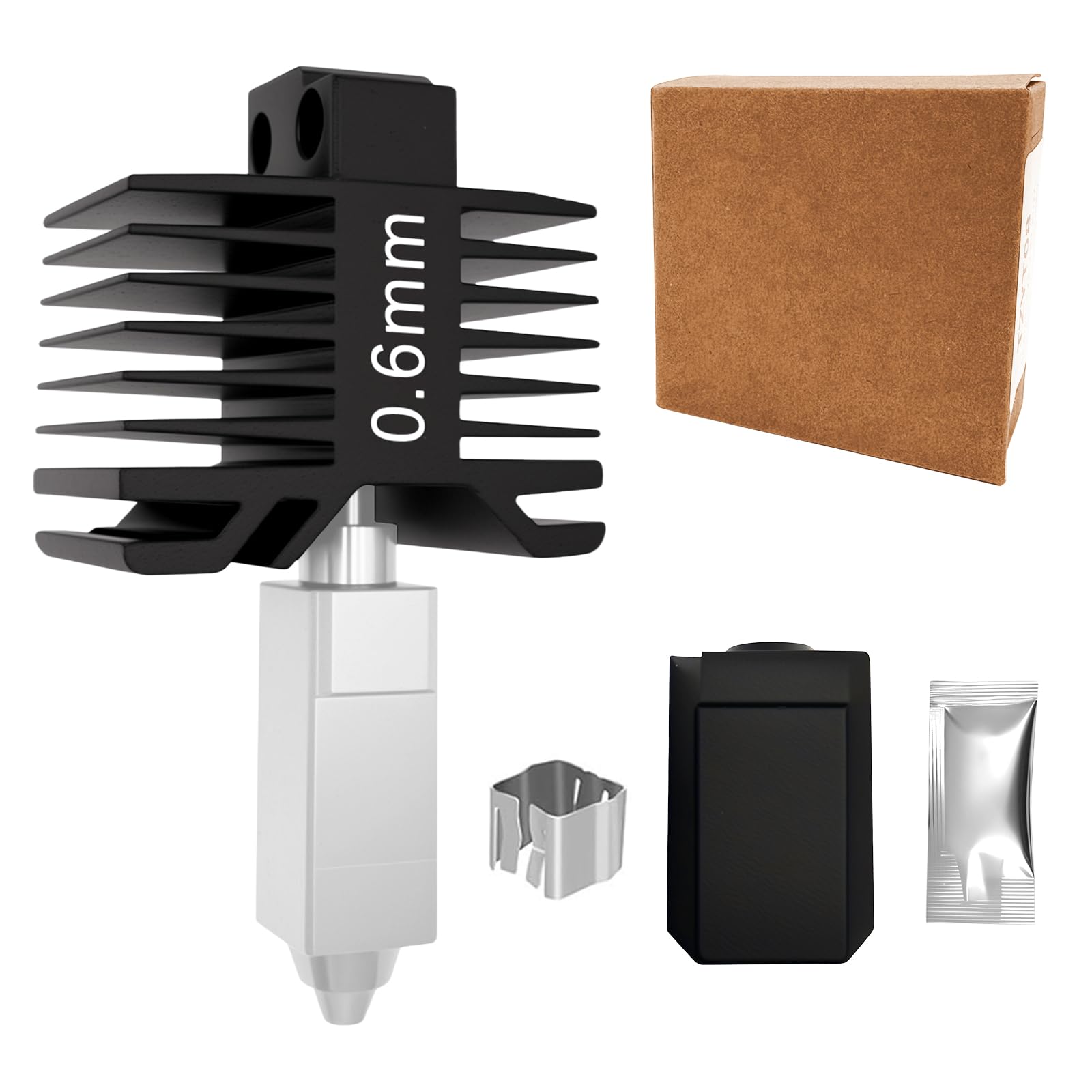 HIKUDIY 0.6mm Hardened Steel Hotend Nozzle Kit for Bambu Lab P1P P1S X1 X1C, All-Metal Integrated Design 300℃ High-Temperature Print Head Replacement-image-18