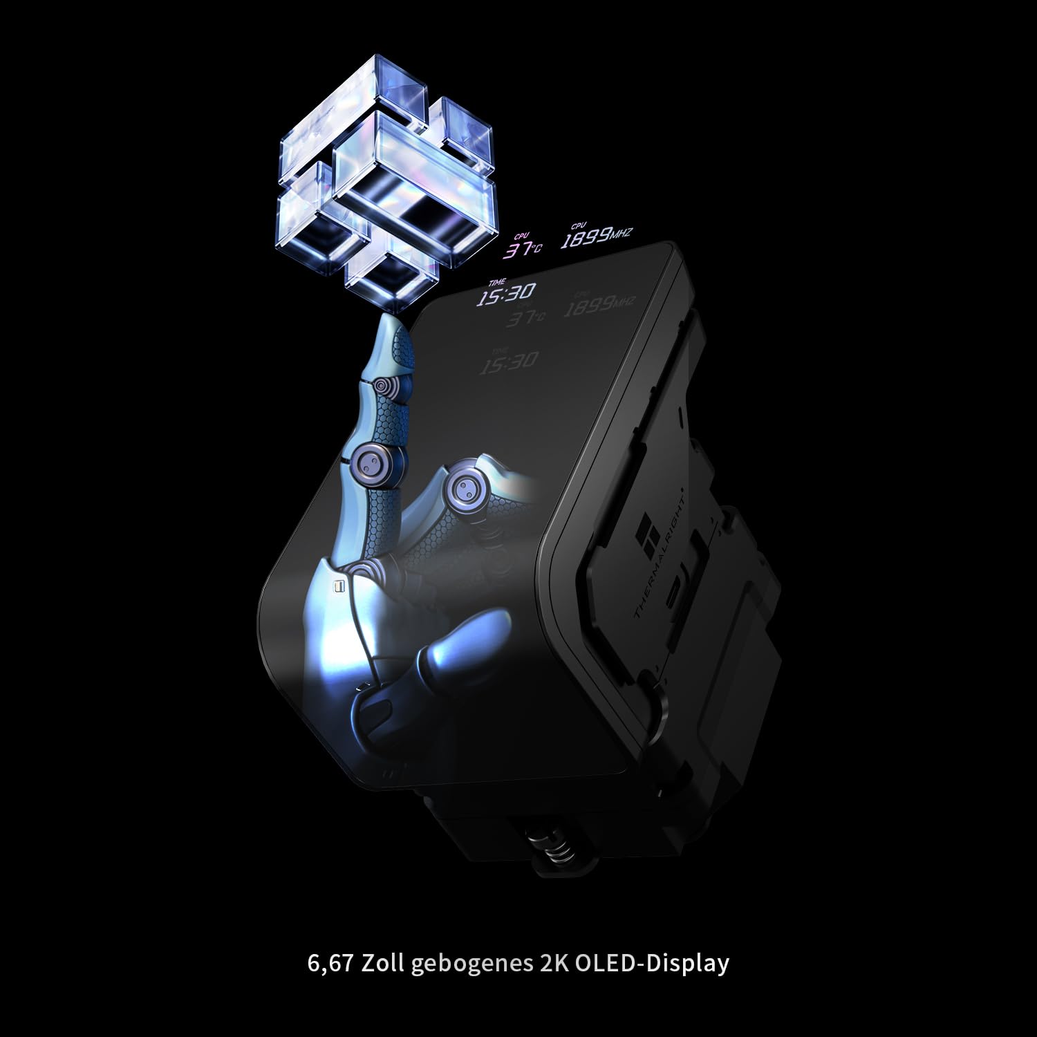 THERMALRIGHT Wonder Vision 360 UB ARGB Noir AIO Refroidisseur de CPU à écran liquide, pour AM5/Intel LGA1851/1700, écran incurvé 3D de 6,67 pouces avec résolutions 2400x1080, écran à panneau