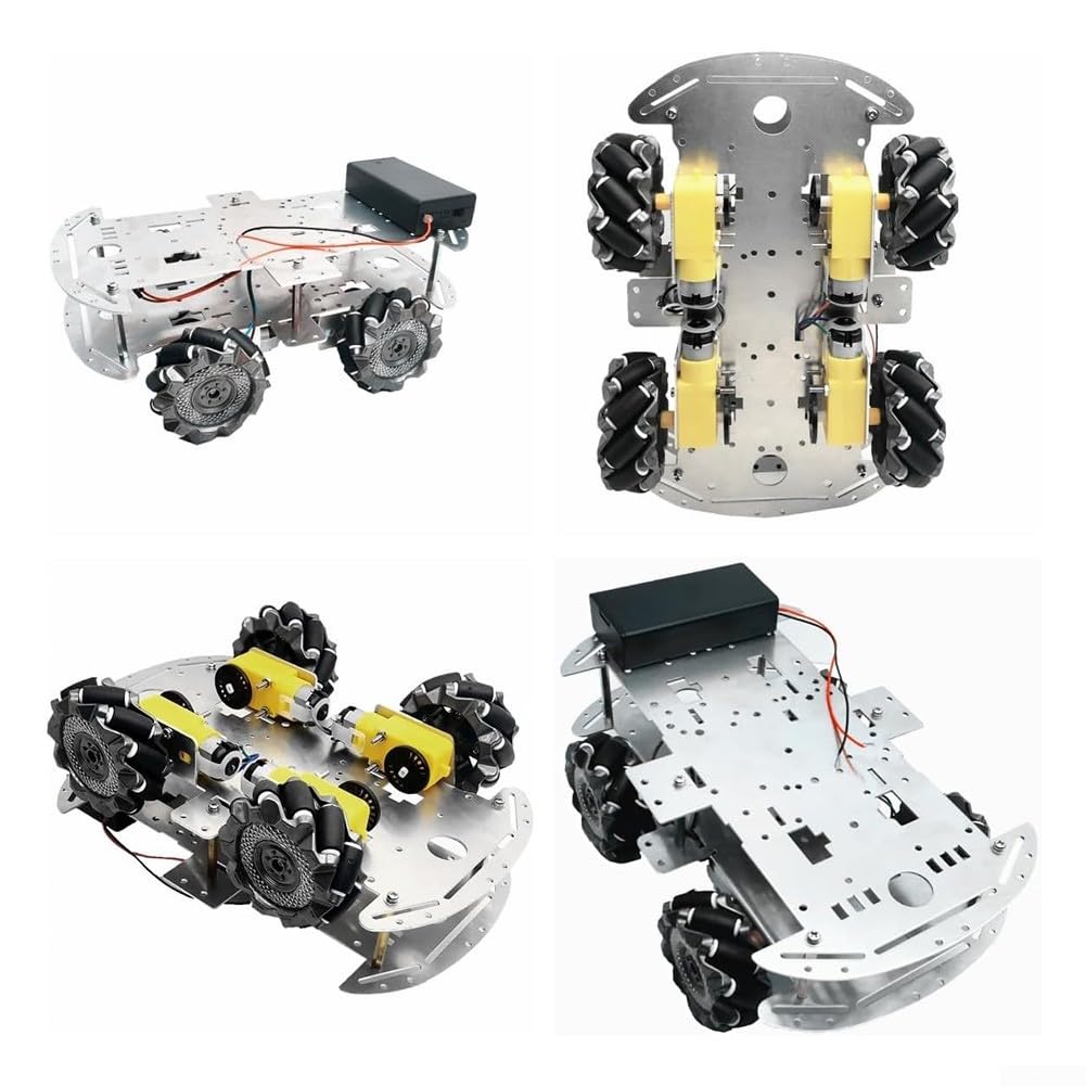 DIY para Mecanum Wheel Robot Car Kit con chasis de Metal Motor Smart 4WD Vehículo para Arduino para Raspberry Pi Robótica Proyectos