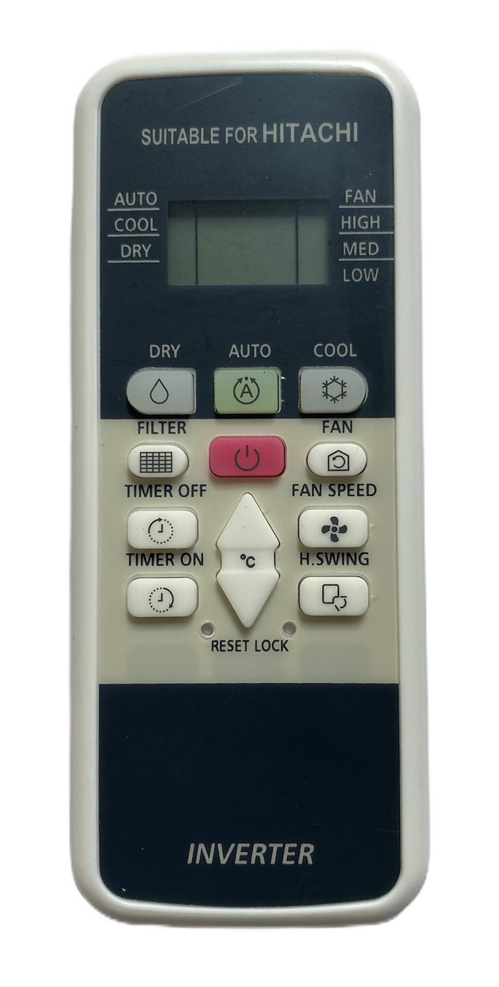 Upix AC Remote No. 220 (No Backlight), Compatible/Replacement for Hitachi and Hitachi Inverter AC Remote Control (Exactly Same Remote Will Only Work)