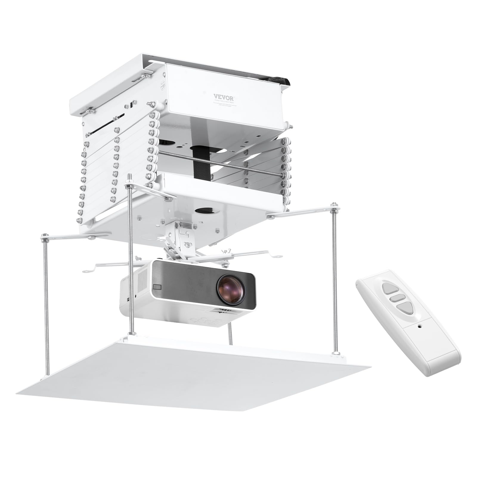 Plafond ou Support Mural pour projecteur mât 30 cm à 55 cm Blanc [106] - TV Son Photo