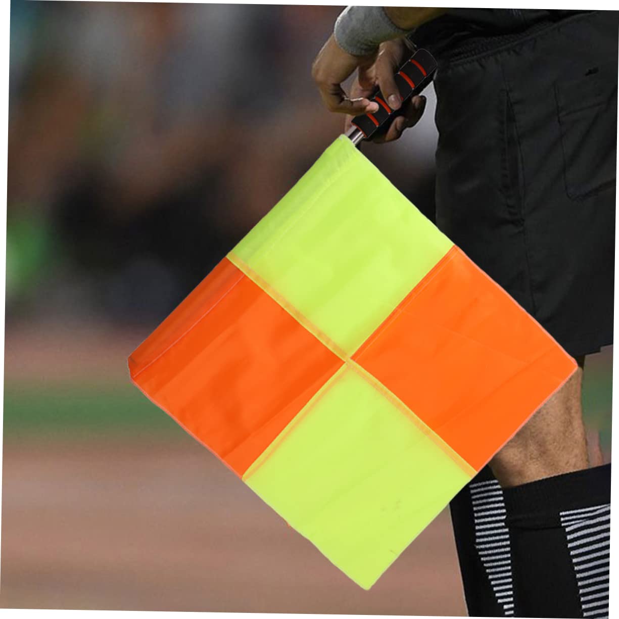 BCOATH 2Pcs Soccer Referee Flags Durable Waving Signal Flags for Training Games Lightweight Design Comfortable Grip for Soccer Rugby Field Hockey