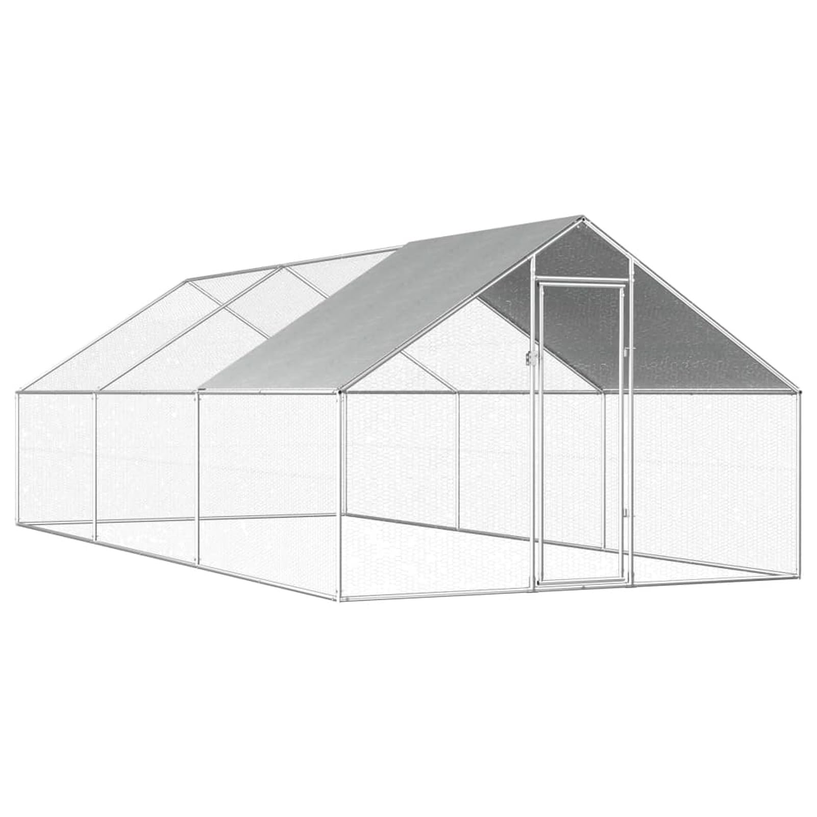 Gabbia per Polli da Esterno 2,75x6x1,92m in Acciaio Zincato,Gabbia per Polli da Esterno,Gabbia per Polli,Recinzioni per Pollaio-170790
