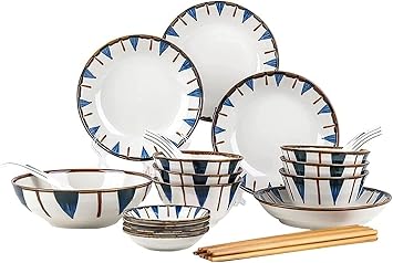 Elegant Dinnerware Set Dinner Plates Bowls Set 28-Pieces Kitchen Ceramic Dinnerware Set, Service for 6, Salad Bowls Plates Set, Dishes/Table Service, for Snack Salad Dessert Appetizer