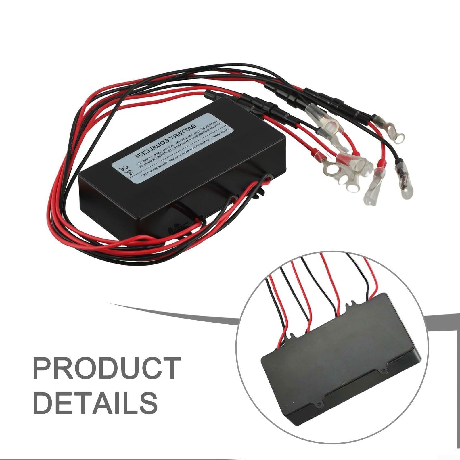 Intelligenter Batteriespannungsausgleicher, 24 V, 48 V, LED-Display, Lade-Entladungs-Equalizer mit Niederspannungs-Trennschalter für Serienverbindungen (HC02 (mit))