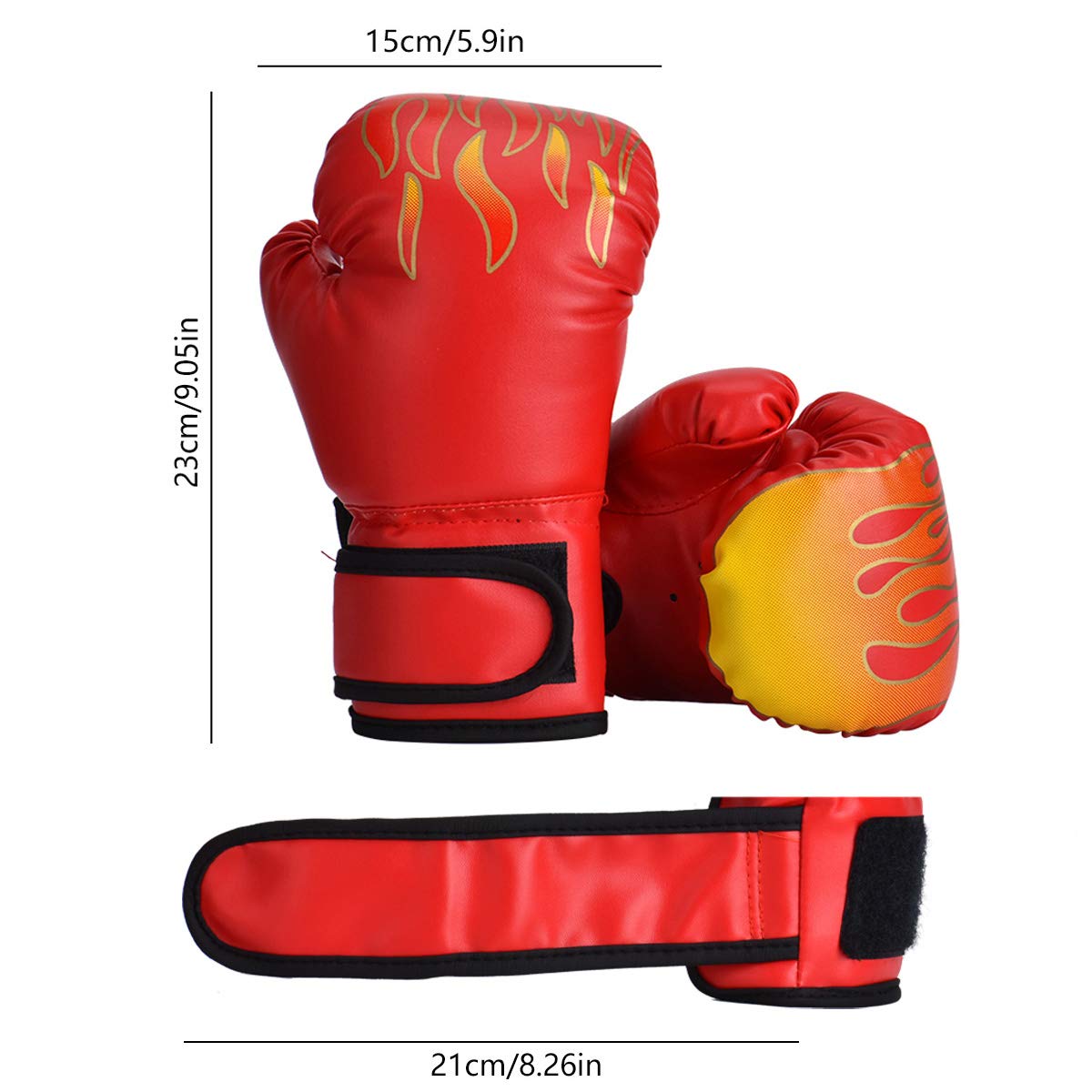 Guantoni da Boxe per Bambini, bambini Cartoon Sparring Guantoni da boxe training età 312 anni, PU, Training Bag Mitt Gloves for Punching, Sparring, Workout, Training Gloves (rosso