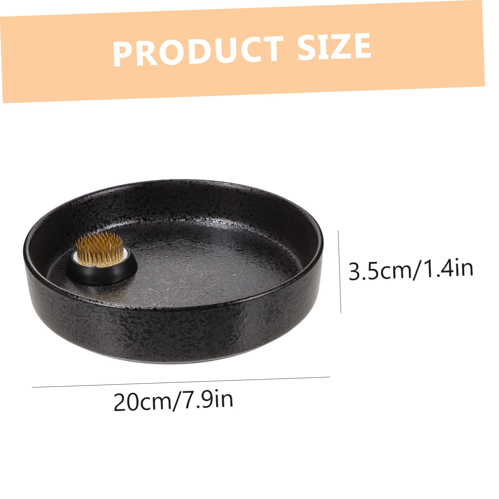 Toddmomy Flower Frog Vase Round Flower Frog Floral Pin Holder for Florist Supplies DIY Flower Arrangement Zen Ceramic Bowl