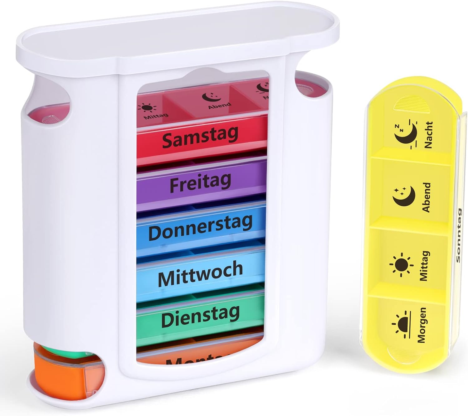 Opret Tablettenbox mit 4 Fächer für Morgens Mittags Abends Nachts ...