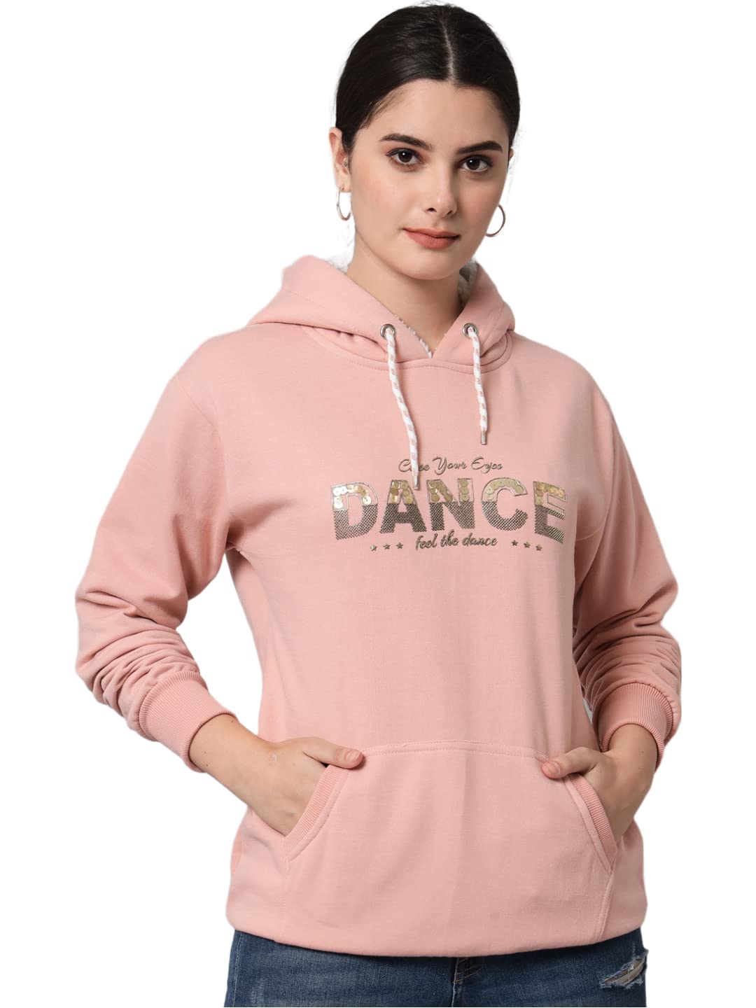 eKools� Women's Fleece Blend Winters Hoodie Sweatshirt with Pockets (Flee9 Series)