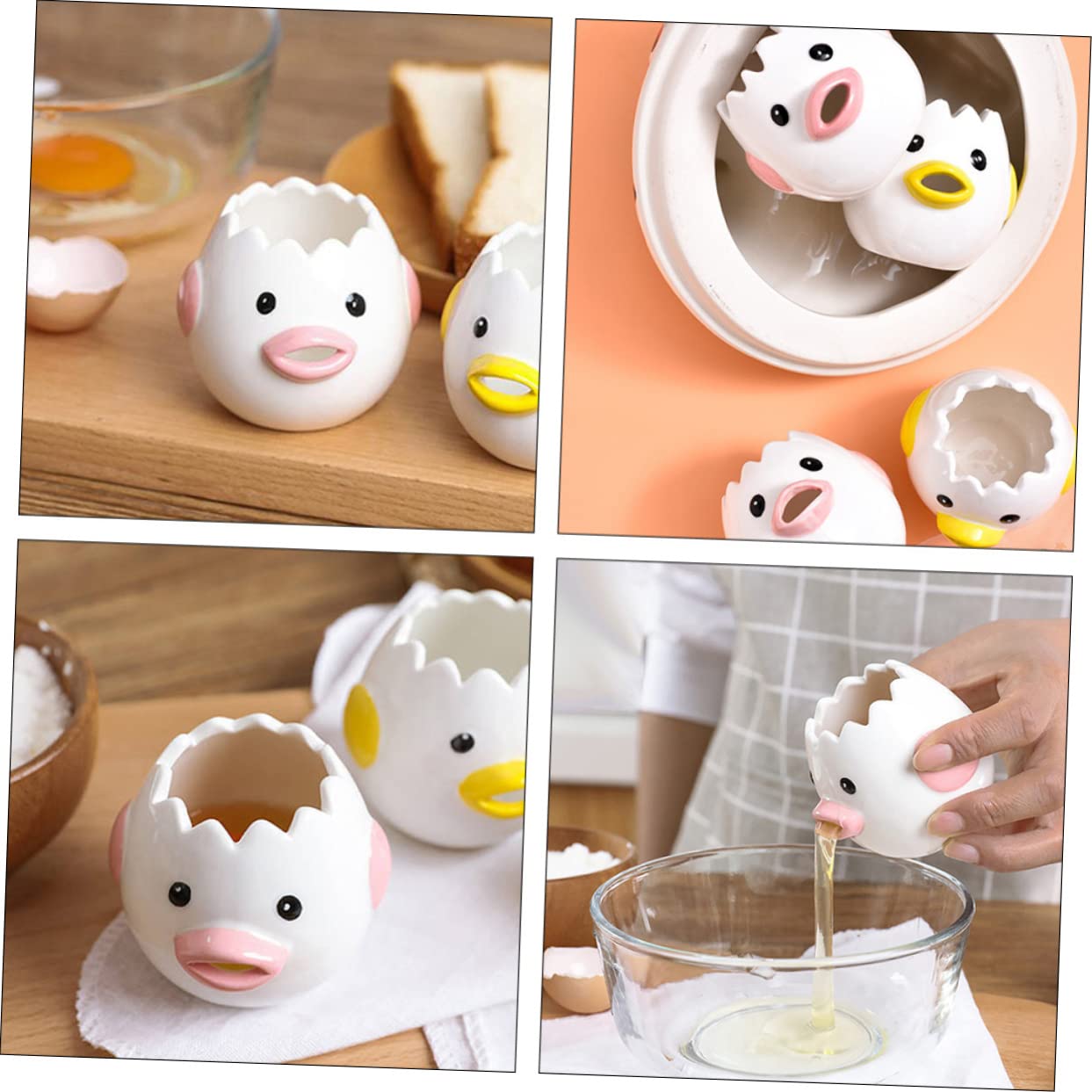 GRIRIW Egg Virtaor Alternative Wear-resistant Ceramic Egg Separator Easy Yolk Separation