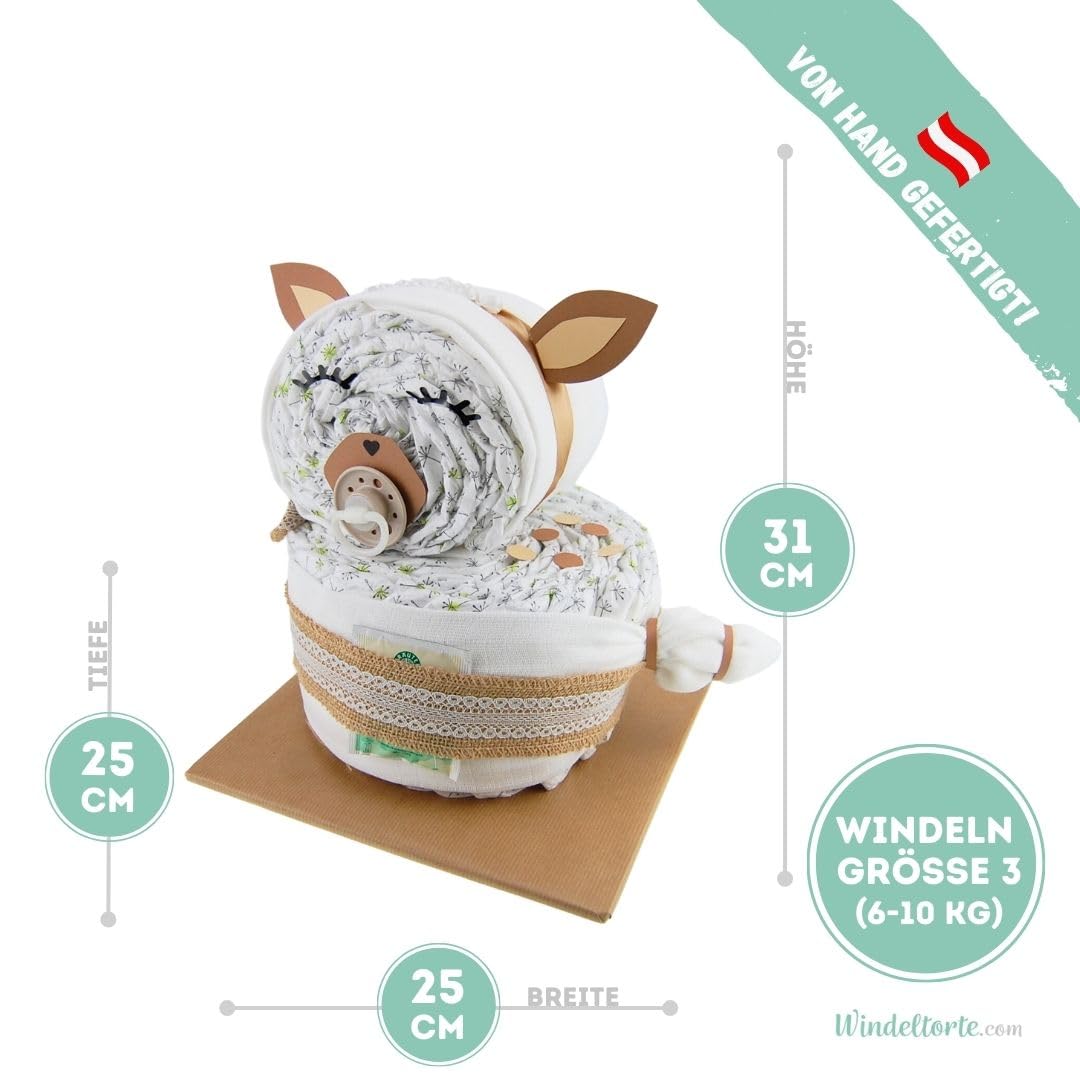 Rehlein Vintage Boho Stil - Geburtsgeschenke - Reh Geschenk für das Baby - Taufgeschenk - Pullerparty - Pinkelparty - jetzt Torte kaufen