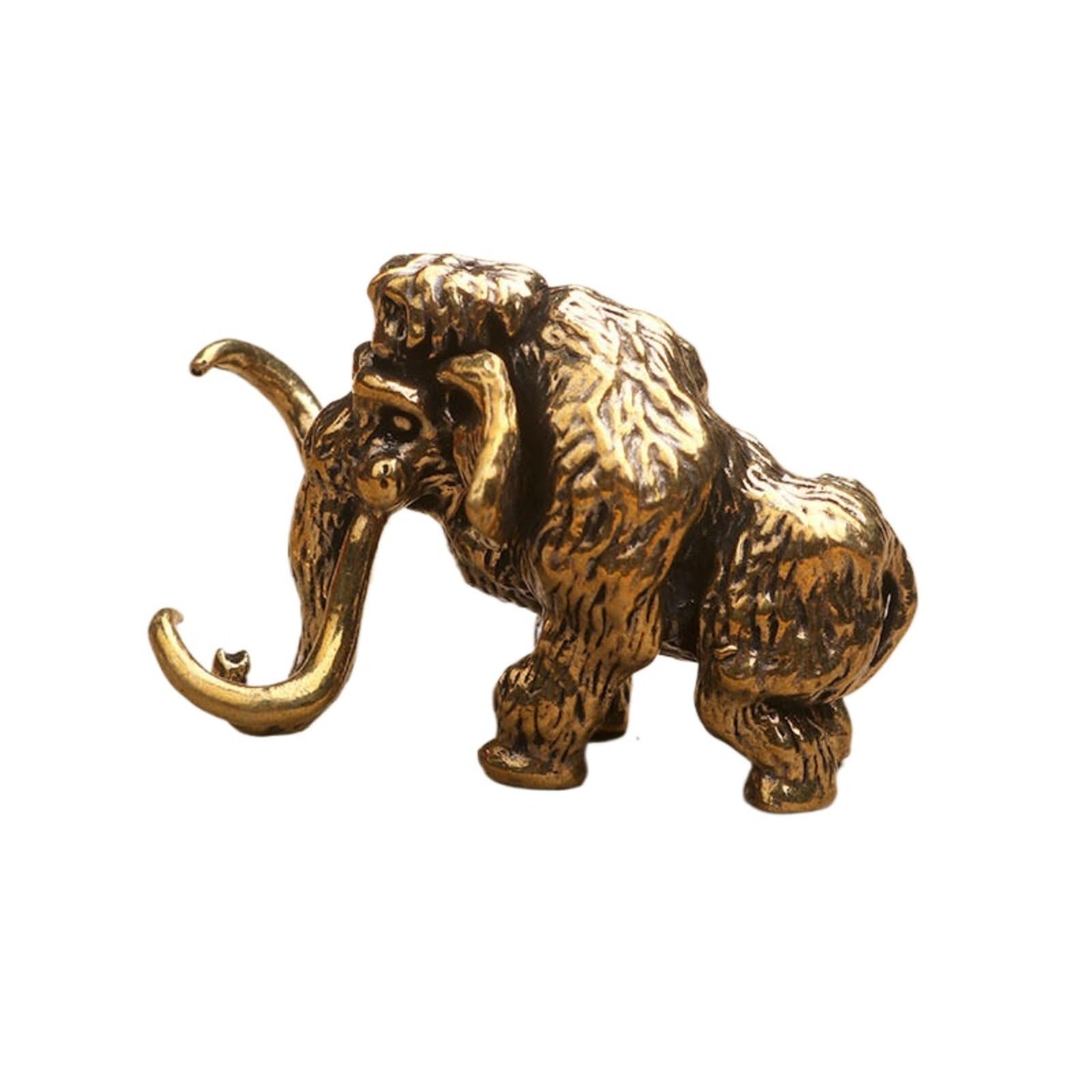 NGDFGR Brass Simulation Tusk Mammoth Figurines,Interesting Animal Mammoth Miniature Statue Sculpture Desktop Ornament Home Bonsai Micro Landscape Decor Accessories