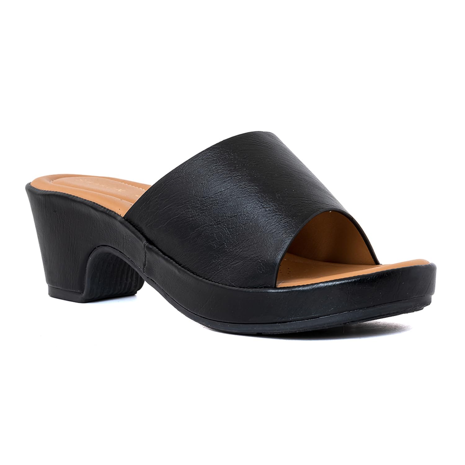 Khadims Sharon Black Block Heel Mule Slip On Sandal for Women (7550096) (B0CP9JBPL2) Amazon Price History, Amazon Price Tracker