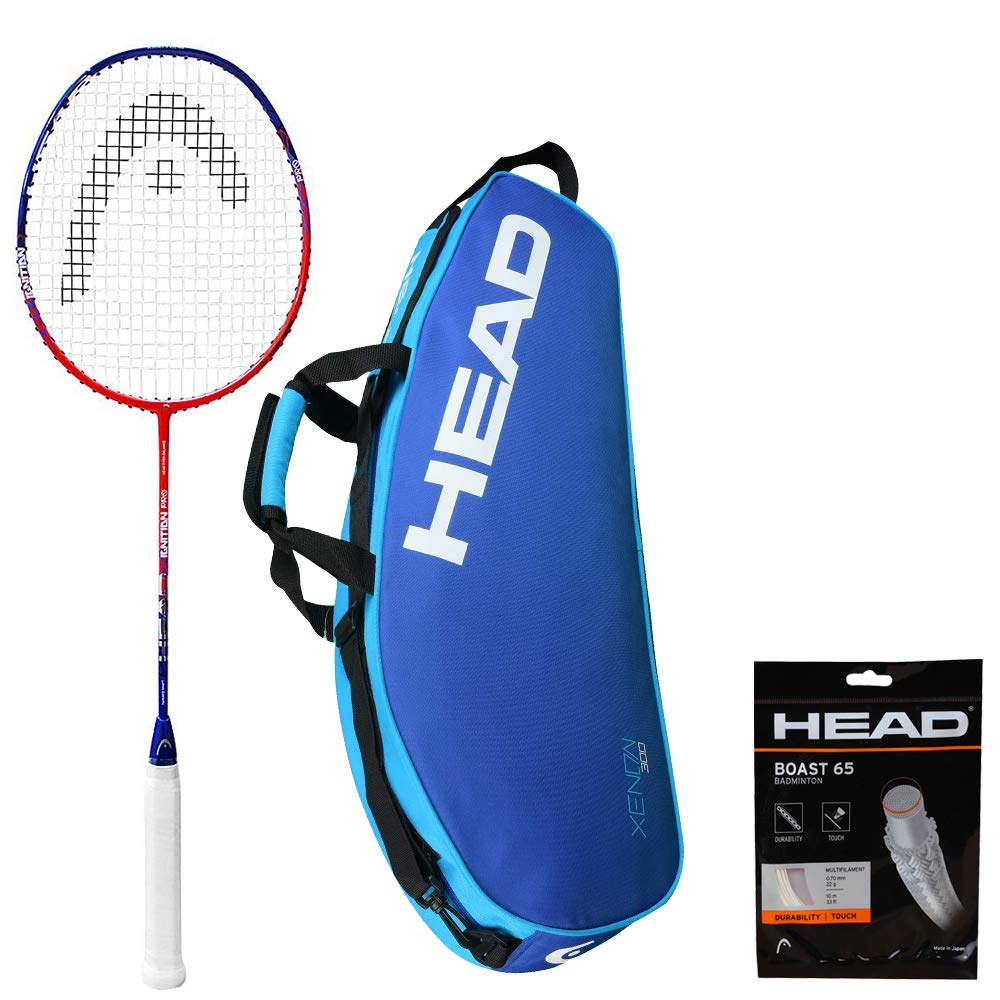 HEAD IGNITION PRO BADMINTON RACKET WITH KITBAG XENON 300 AND BOAST 65 BADMINTON STRING WHITE-image-49