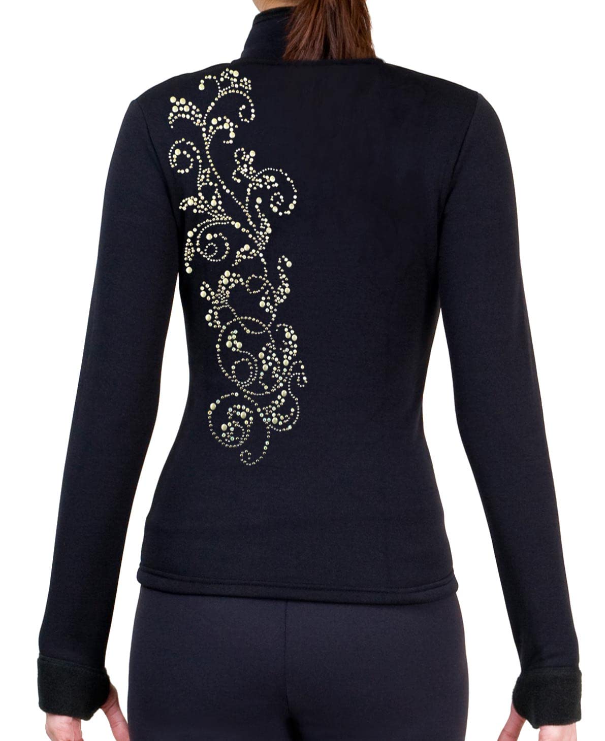 NY2 SPORTSWEAR Figure Skating Polartec Polar Fleece Jacket with Rhinestones JR52B - Adult Sizes - (Adult Small)