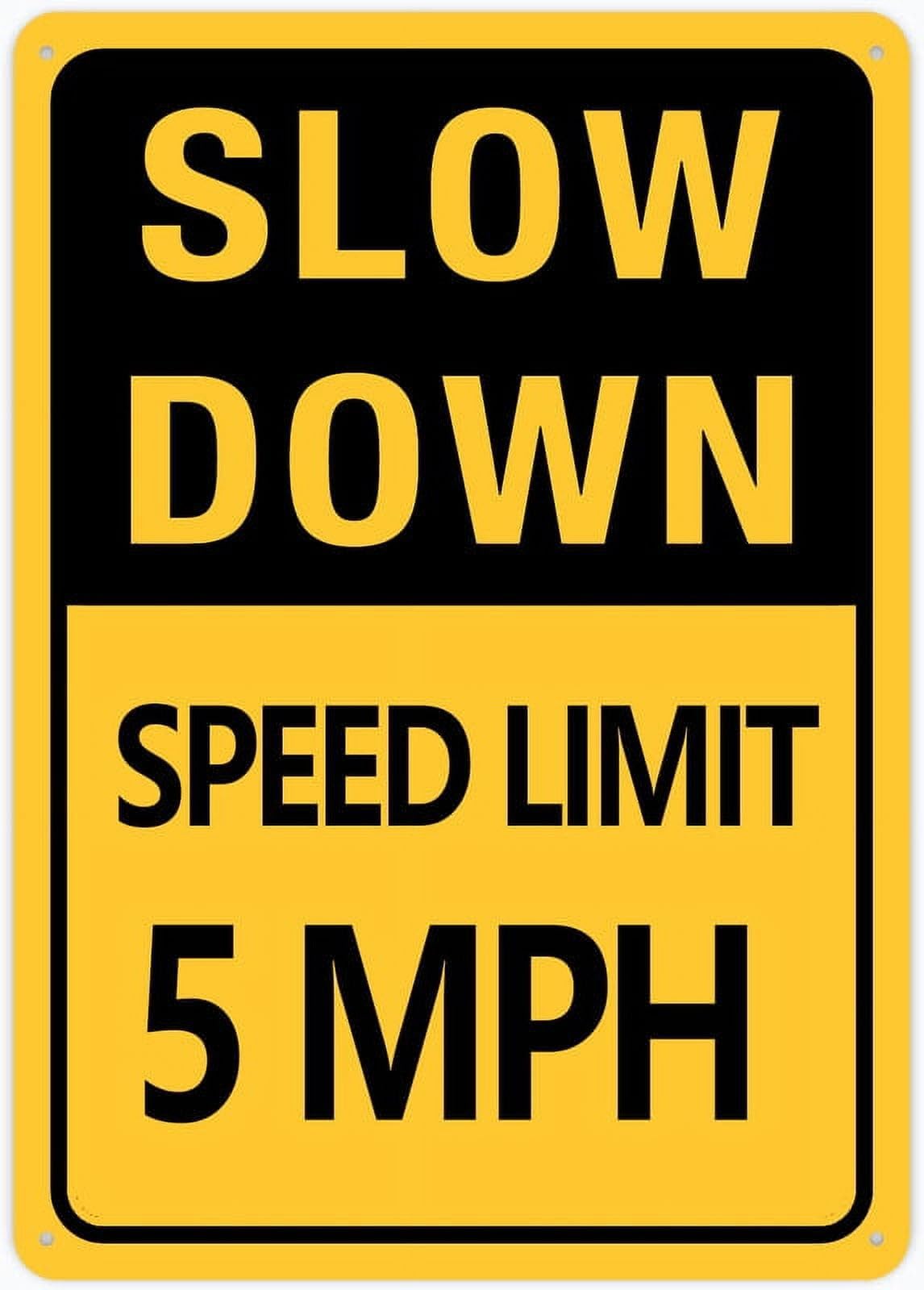 Slow Down Speed Limit 5 MPH Classics Wall Art for Cozy Decor for kitchen Cafe living Room Farmhouse Restaurant Chic Plaque Decorative Gifts Tin Sign 8x12 Inch
