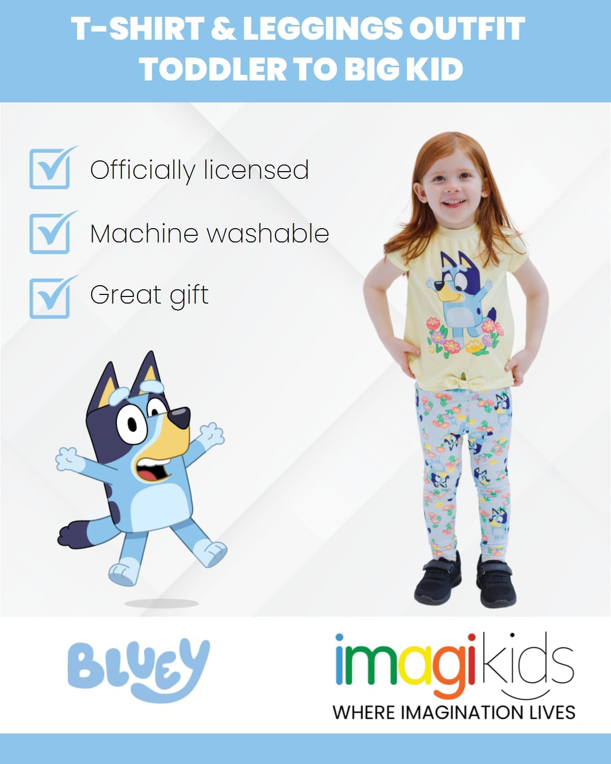 Bluey Bingo Girls T-Shirt and Leggings Outfit Set Toddler to Big Kid - Image 3