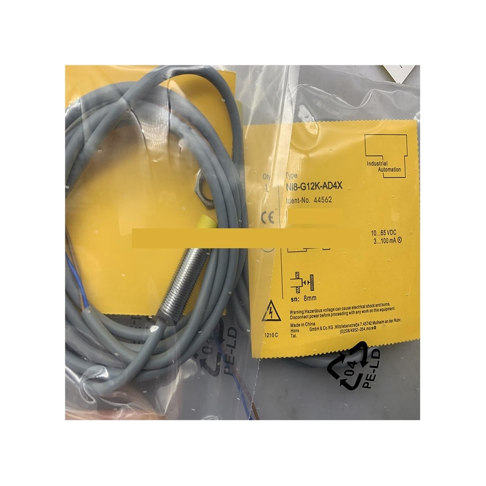 Détecteur NI8-G12K-AD4X à commutation rapide et portée 8 mm pour fixation filetée M12