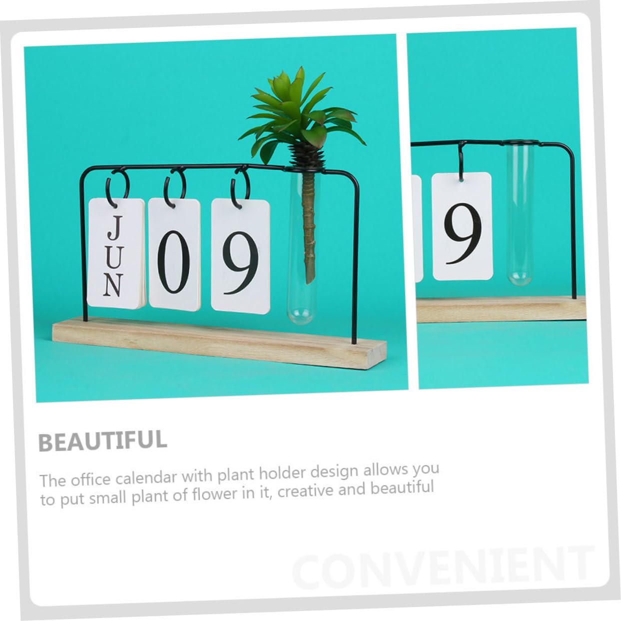 VILLCASE 4piezas Calendario De Escritorio Creativo De Diseño Elegante Para Decoración Del Hogar y Oficina Calendario Perpetuo Para Estudio y Aula
