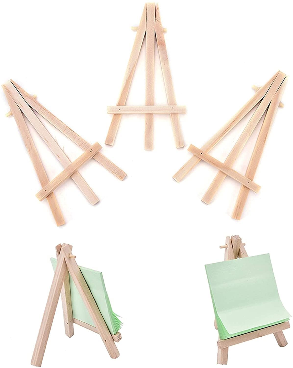 1 Uds. Mini Caballete de Madera para Artista, Soporte de Tarjeta de Mesa de Boda, Soporte de exhibición para decoración de Fiesta, Caballete de exhibición de 12,5 * 7cm