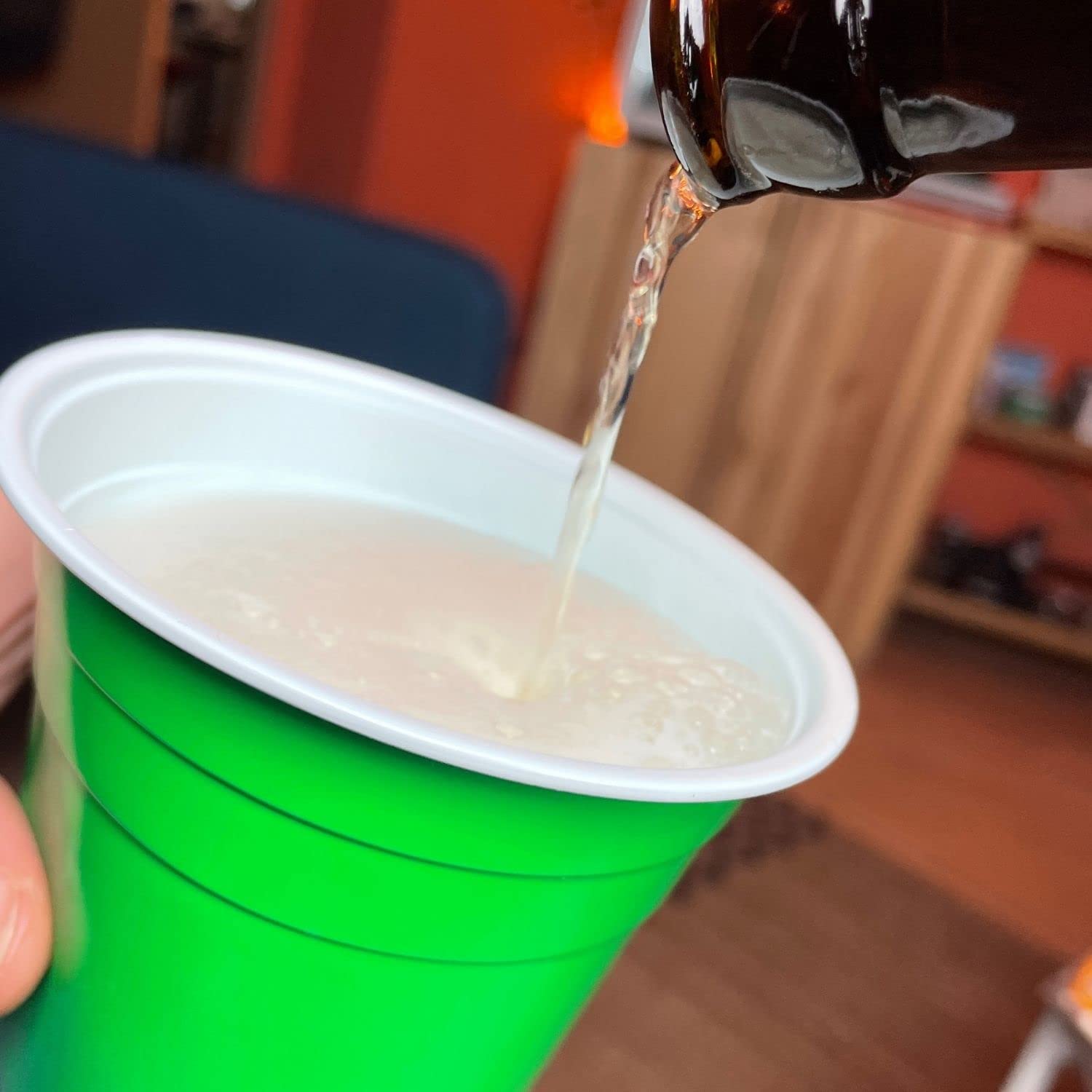 100 Bicchieri Di Plastica Verdi 450 Ml - Lavabili In Lavastoviglie, Riutilizzabili, Per Feste, San Patrizio E Football - 2