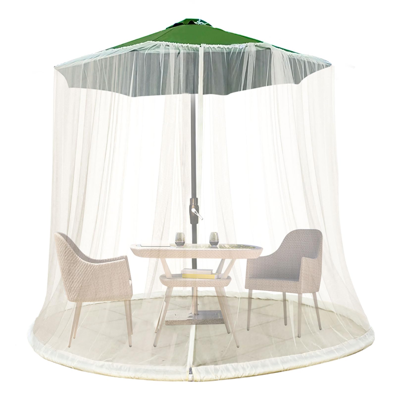 Jianyana Zanzariera per Ombrellone da Giardino 4m*2.4m Anti Insetti per Esterni Gazebo Progettata per Ombrelloni da Viaggio