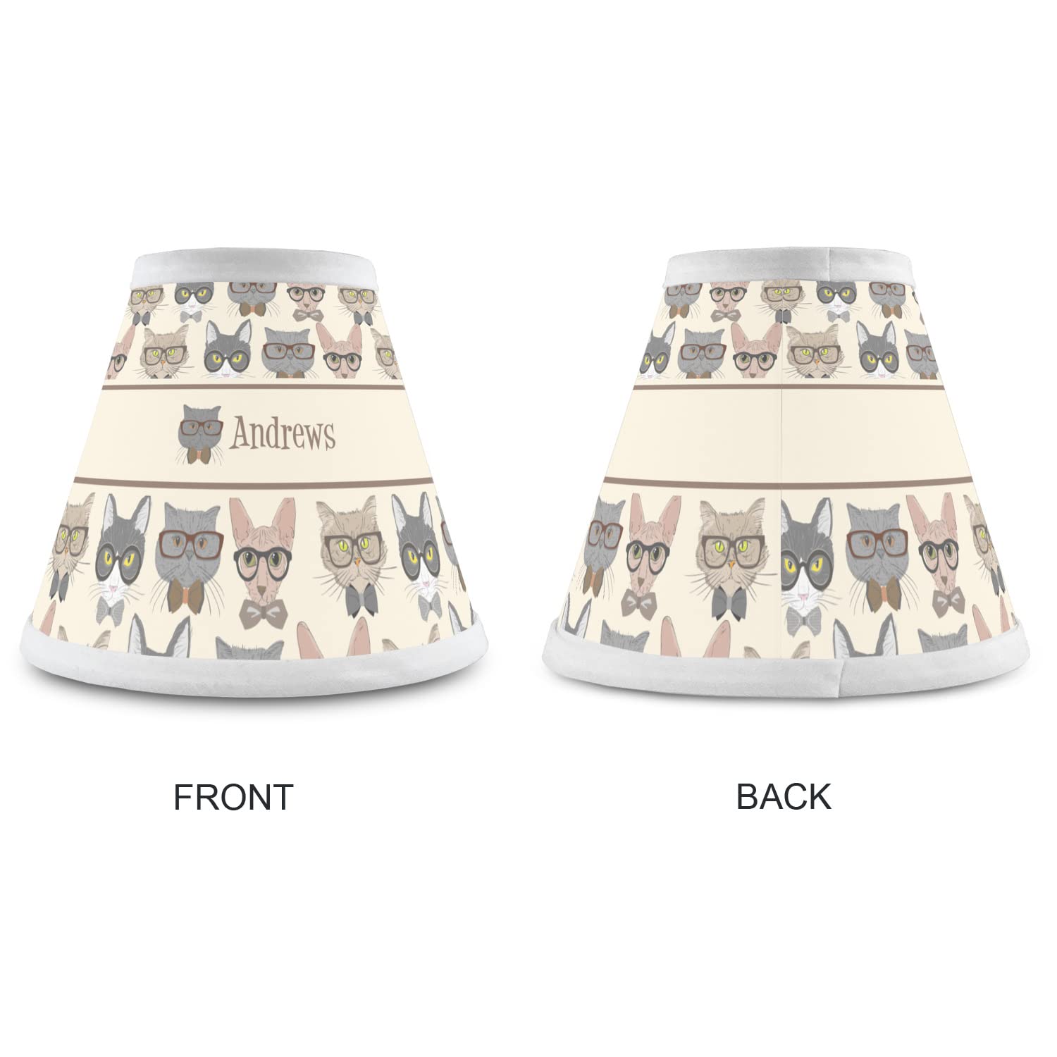 RNK Shops Personalized Hipster Cats Chandelier Lamp Shade