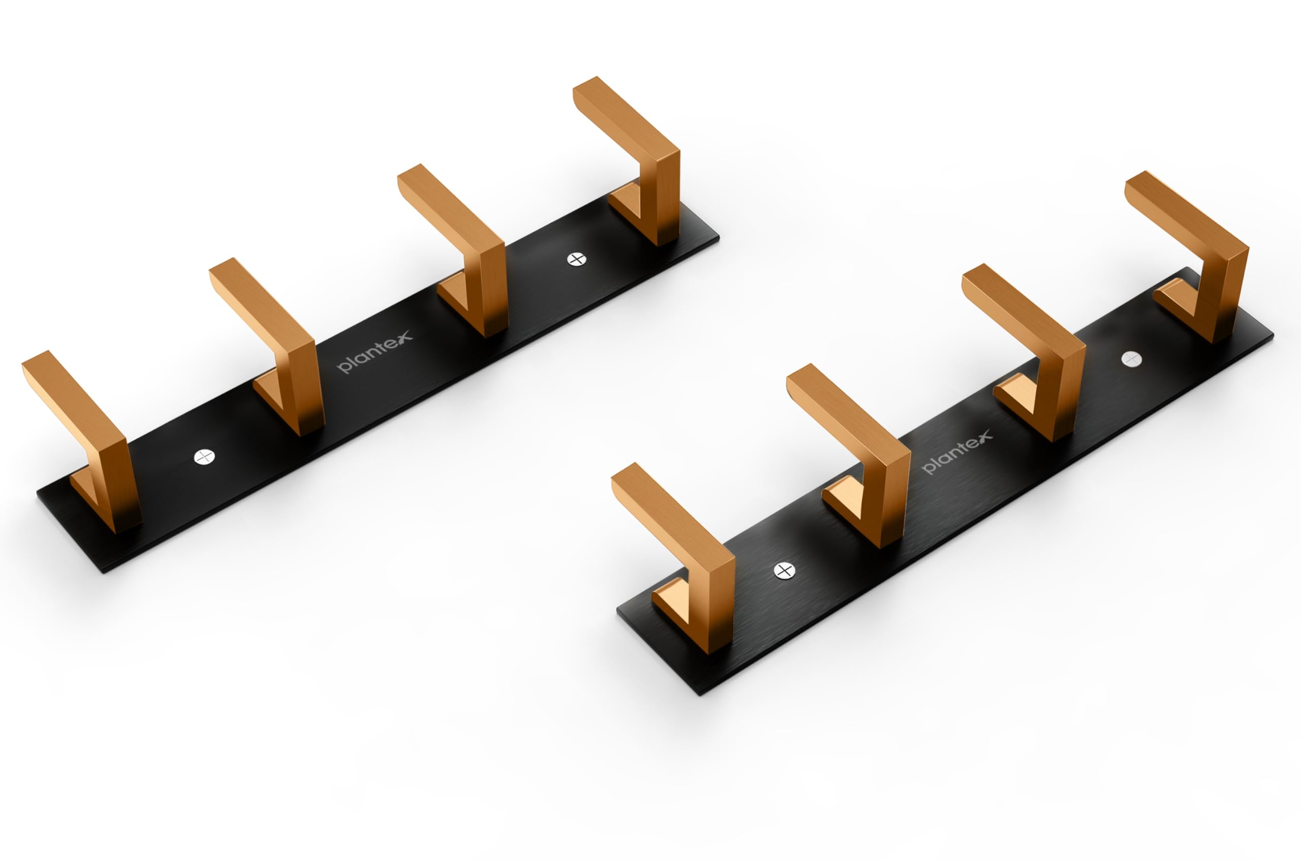 Plantex Aluminum Hook Rail with L-Shape Hook for Clothes Hanging/Hook Rail Bar for Clothes/Towel/Keys (4 Hooks/Black & Gold)-Pack of 2 (B0BWYV4YCR) Amazon Price History, Amazon Price Tracker