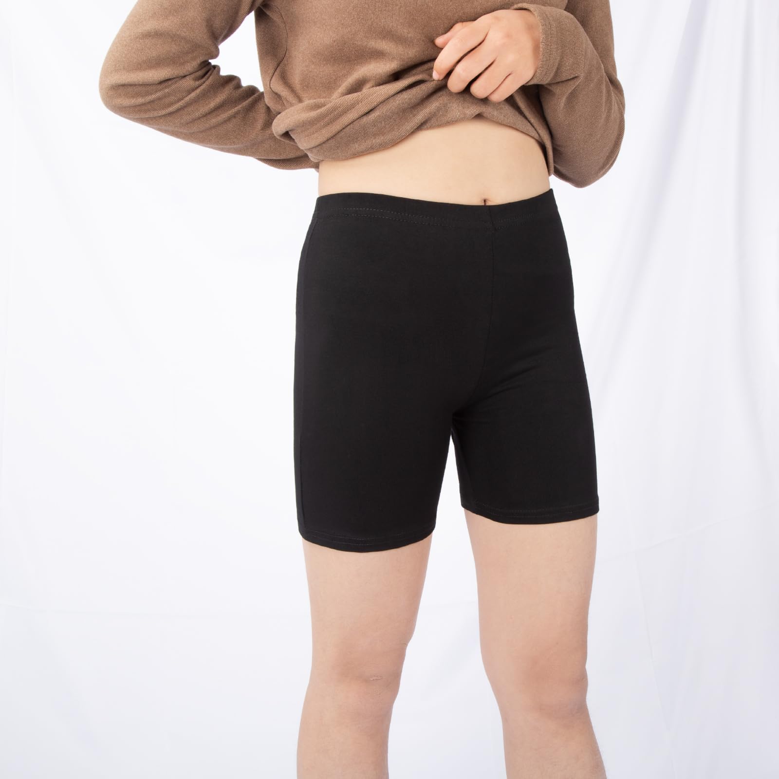 Lot de 3 paires de pantalons de cyclisme pour fille - Pantalon de sport court - Pantalon d'été en coton - Pour fille de 5 à 14 ans