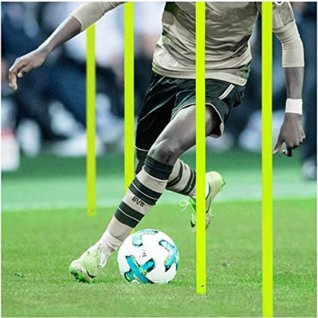 Kalindri Sports Bâtons De Slalom – Entraînement De Vitesse, Agilité, Force, Avec Bases à Ressort, Multicolores, Lot De 4