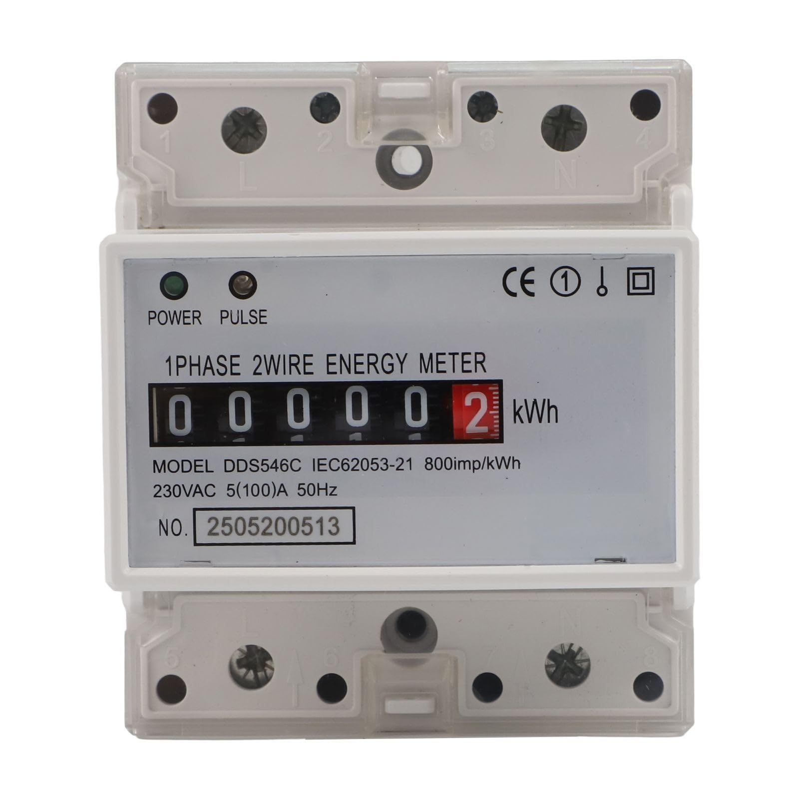 Power Energy Meter Digital Wattmeter Digital Energy Meter 230V With Pulse Indication And Current Meter 5(100) A For Industrial Electrical Systems