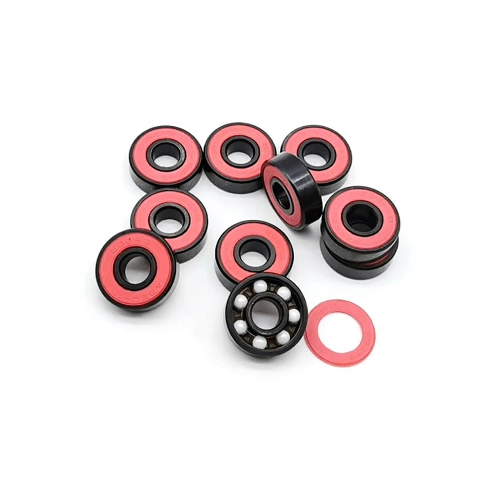 Łożysko kulkowe zwykłe 8 szt. 608 2RS hybrydowe łożysko ceramiczne ABEC-11 8x22x7 mm deskorolka Spinner ceramiczny azotek seria Pro 608RS Si3N4 łożysko kulkowe,Walcowanie