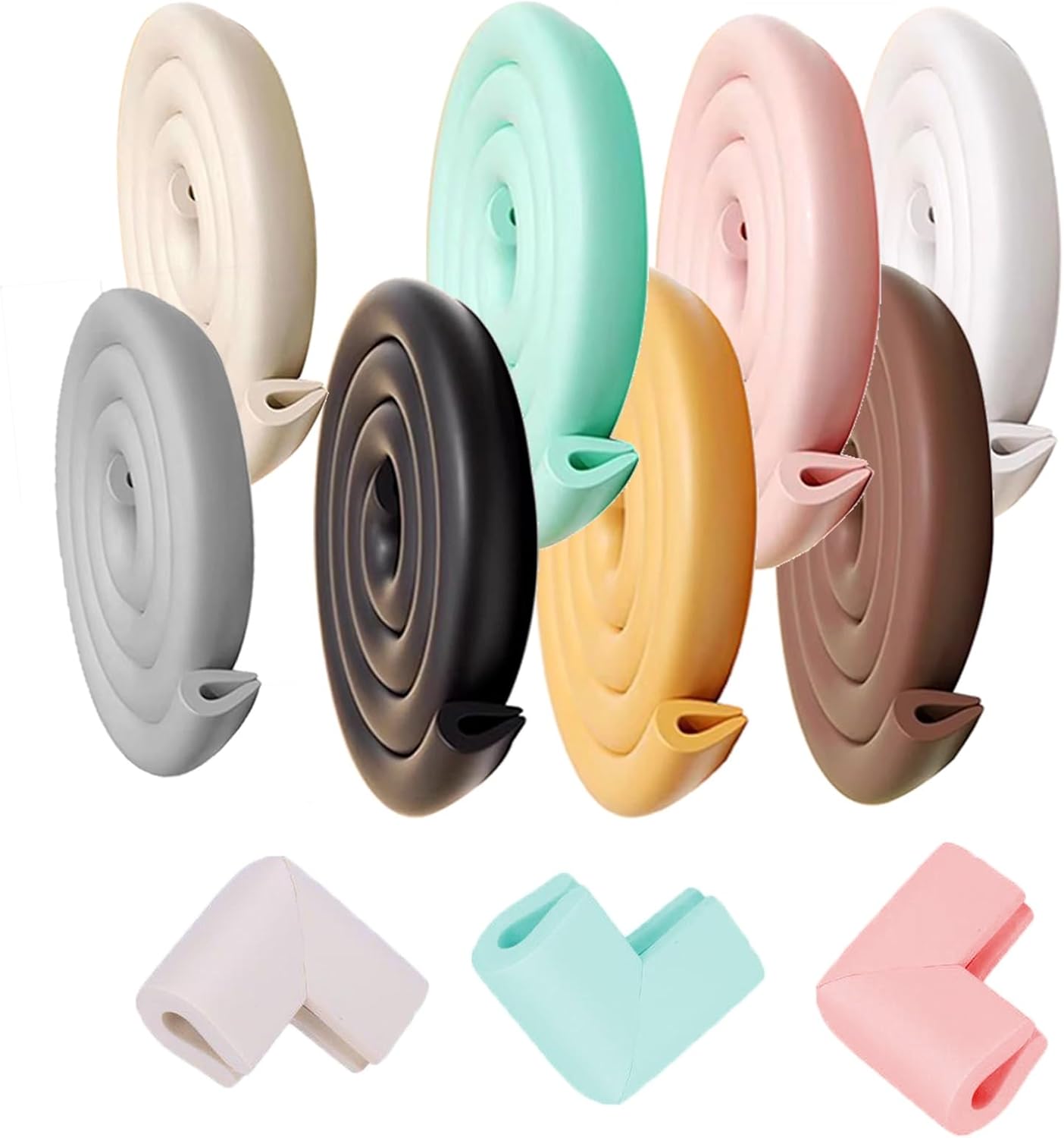 Kids Safety Rubber Bumper Strip, Furniture Edge and Corner Guards, U Shape, 2m, 4m, 6m, for Different Size Furniture, Suitable for Home, Nursery(White,6m/19.68ft)