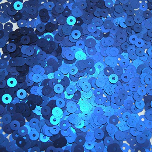 4mm Flat Sequins Royal Blue Matte Metallic Medium Hole Made in USA