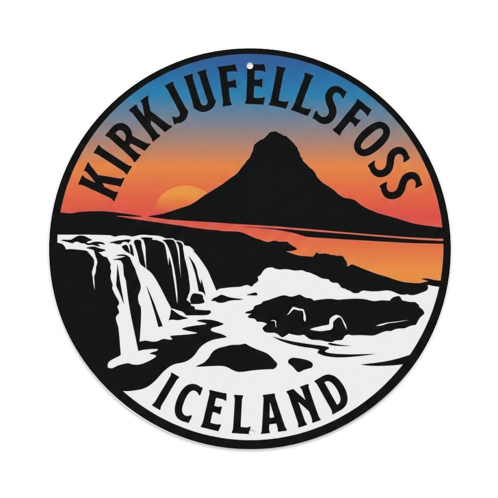 Fqnyr Style Metal Tin Sign Vintage Travel Kirkjufellsfoss Iceland Mountain