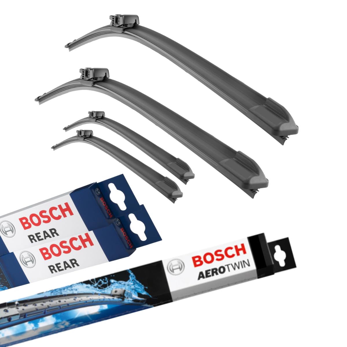 Aerotwin Scheibenwischer Set vorne+hinten kompatibel mit VW T6 bis 11.2019 | - mit HECKTÜREN - für Modell: California Transporter Multivan Kasten Pritsche