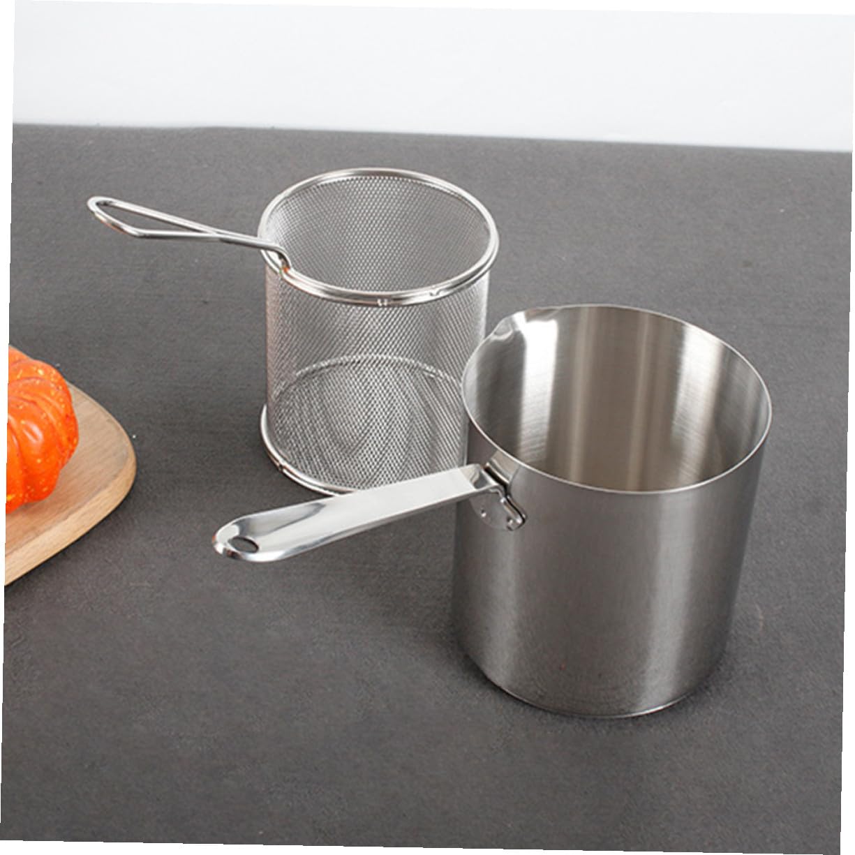 Alipis Freidora de Acero Inoxidable Cesta para Freír Alimentos Utensilios de Cocina Útiles para Freír Casa para Cocina Familiar