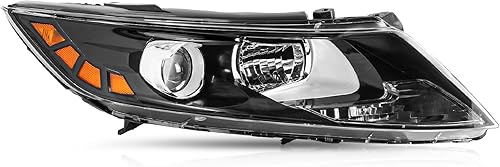 Miniatura 1 de Reemplazo del conjunto de faros halógenos para Kia Optima 2011 2012 2013 carcasa negra con reflector ámbar lado derecho del pasajero