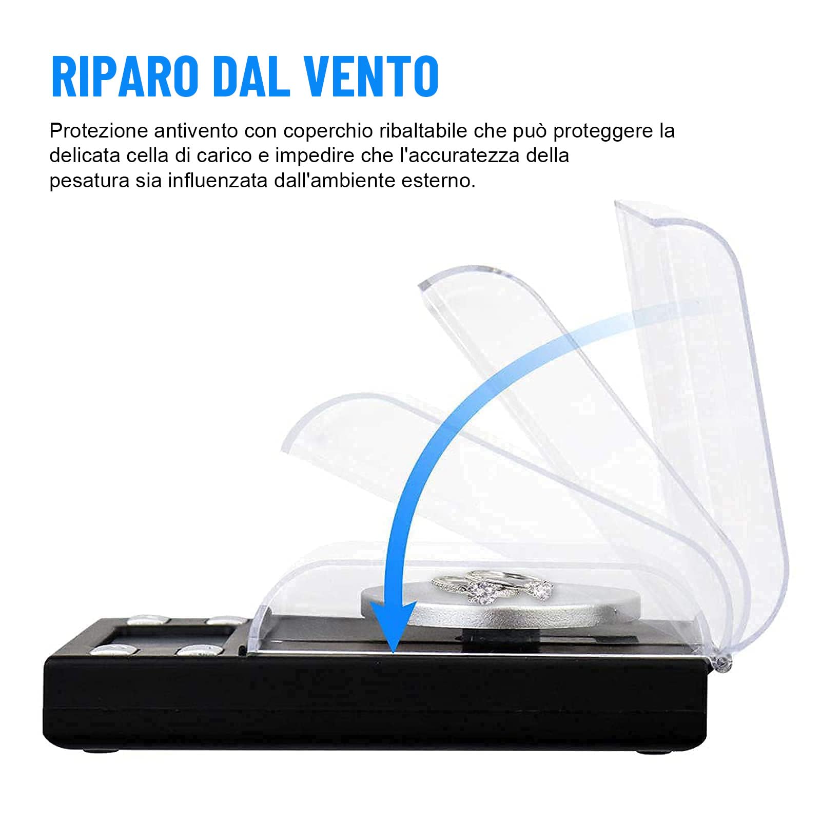 UNIWEIGH Milligrammo Scala 50g/0.001g Precisione Mini Carat Gram Bilancia Tascabile con Tara Display LCD