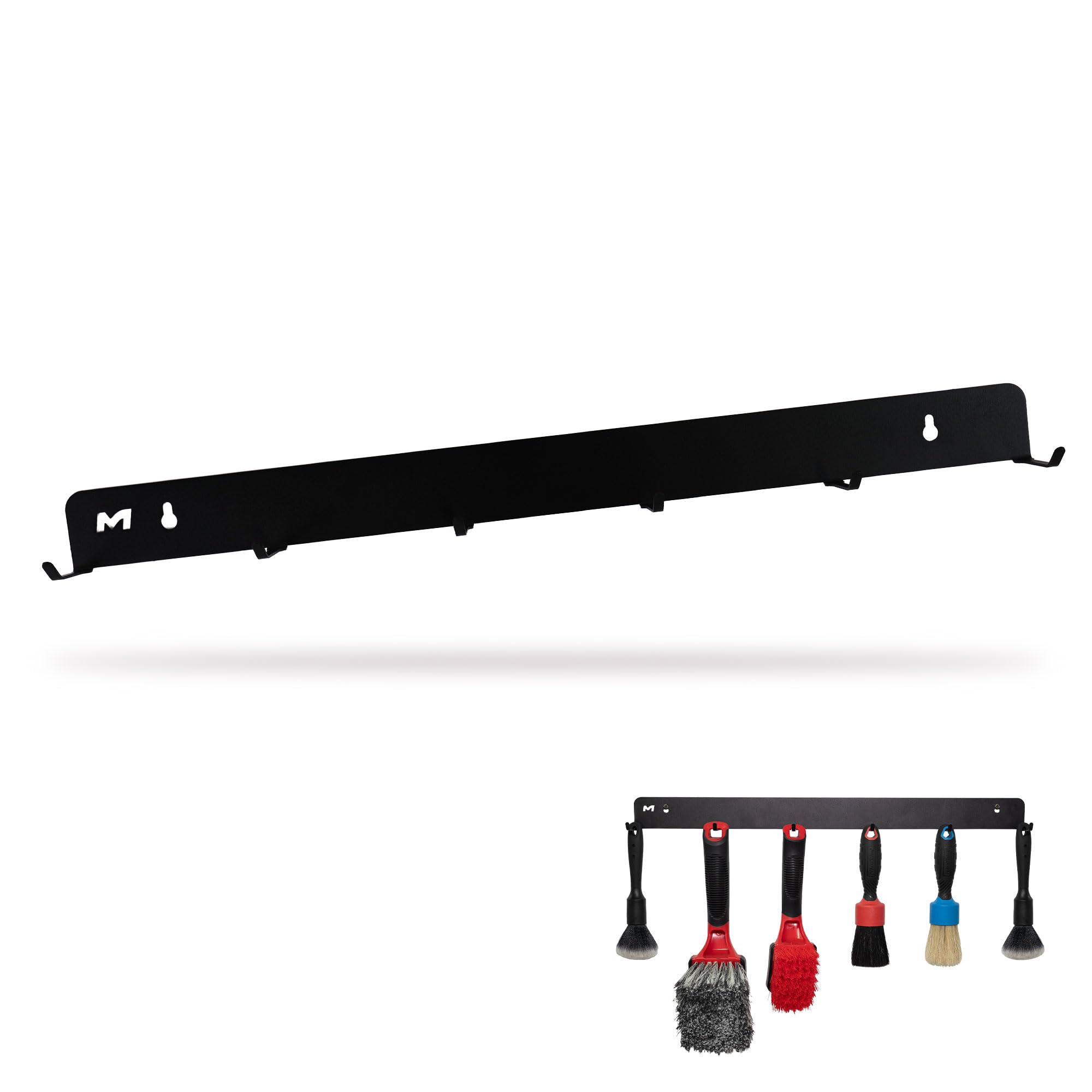 Maxshine Detailing Brush Hanger – 6 Durable Hooks Ready to Serve for Holding car Detail Brushes, Sturdy Design, Lightweight, Wall Mounted